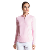 Solid Ice Pink Cooling Sun Protection Quarter Zip Pull Over